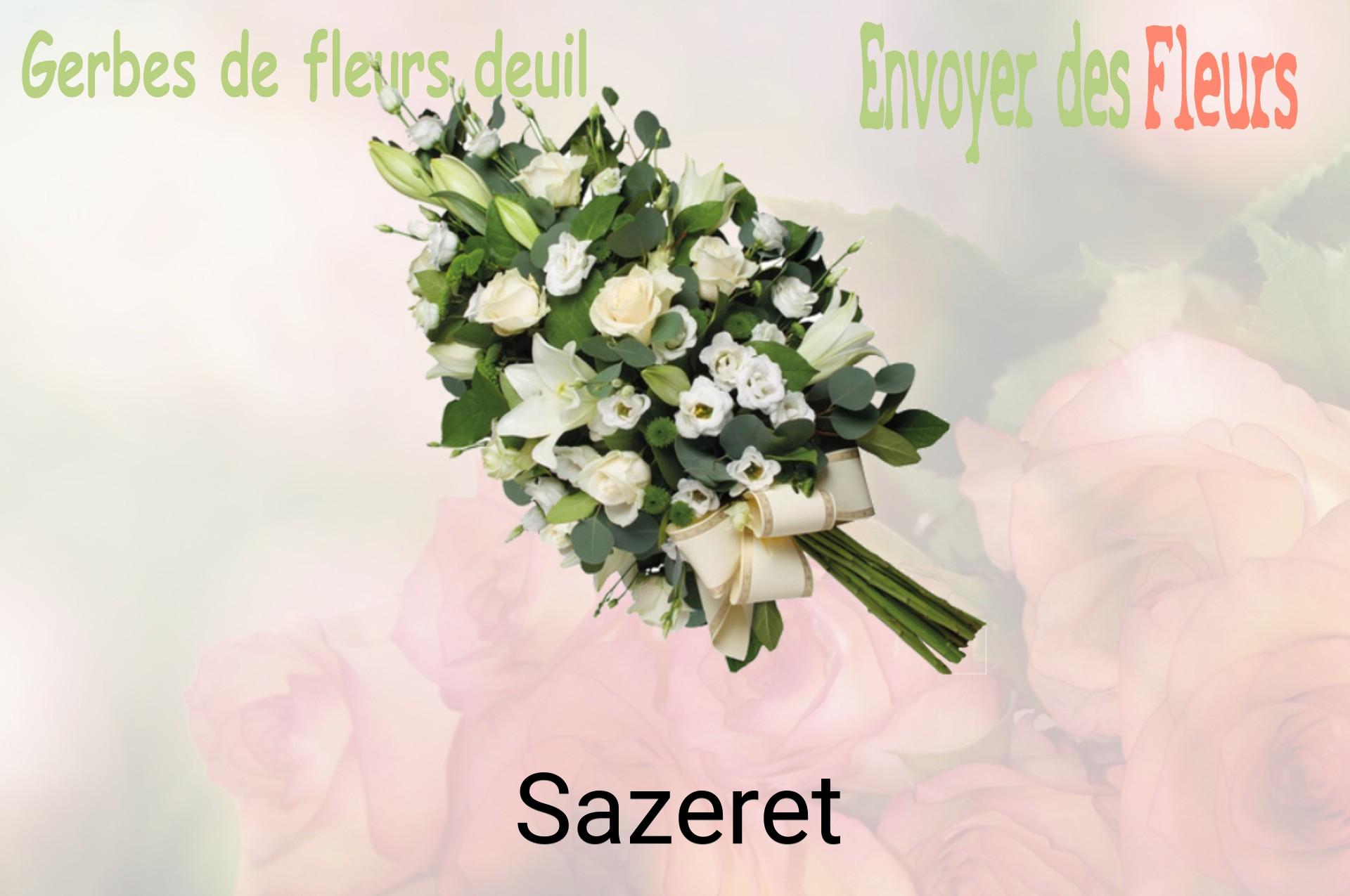 Gerbe de fleurs de deuil livrée à Sazeret